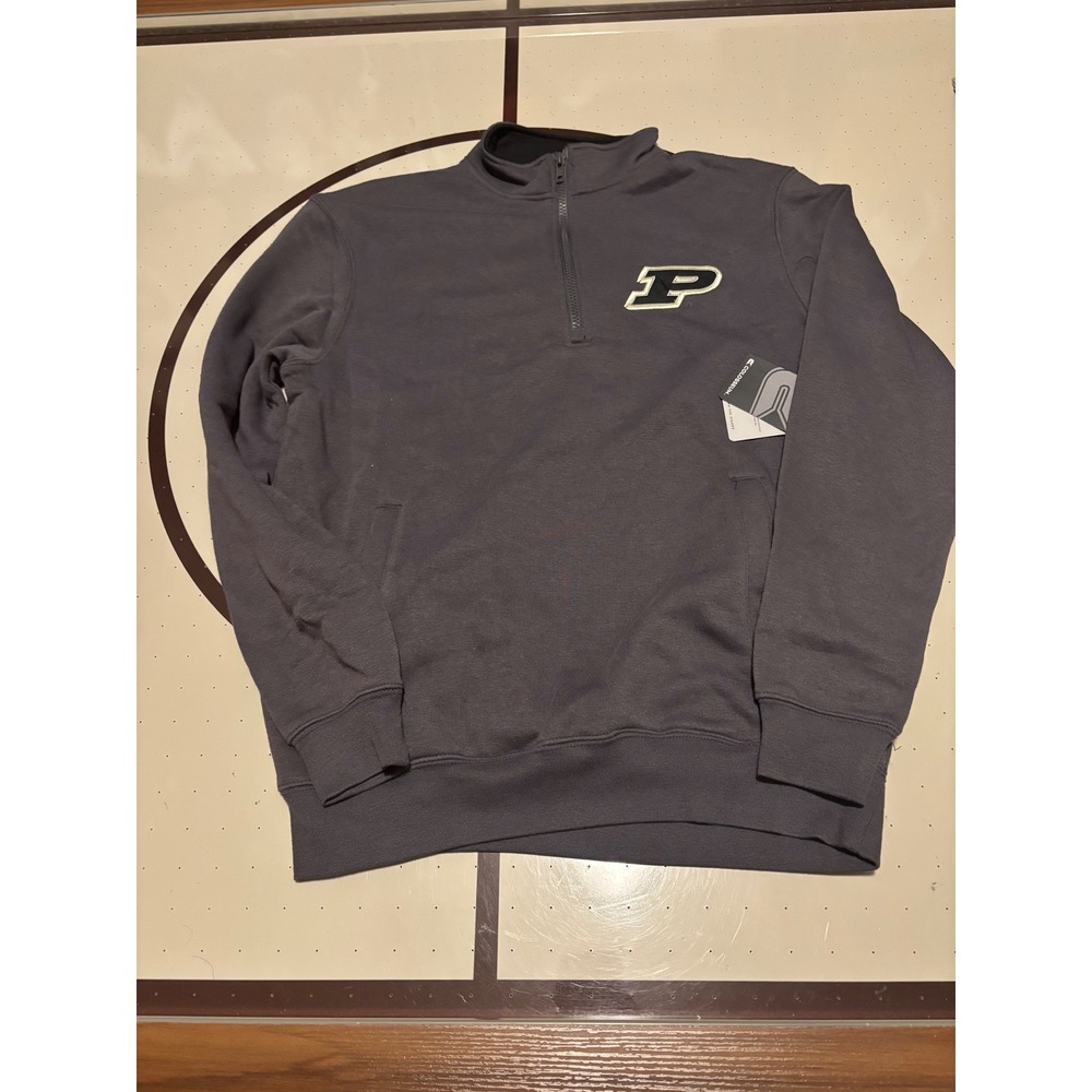 307 Colosseum Purdue Boilermakers Mens Small Quarter Zip Pullover Charcoal
